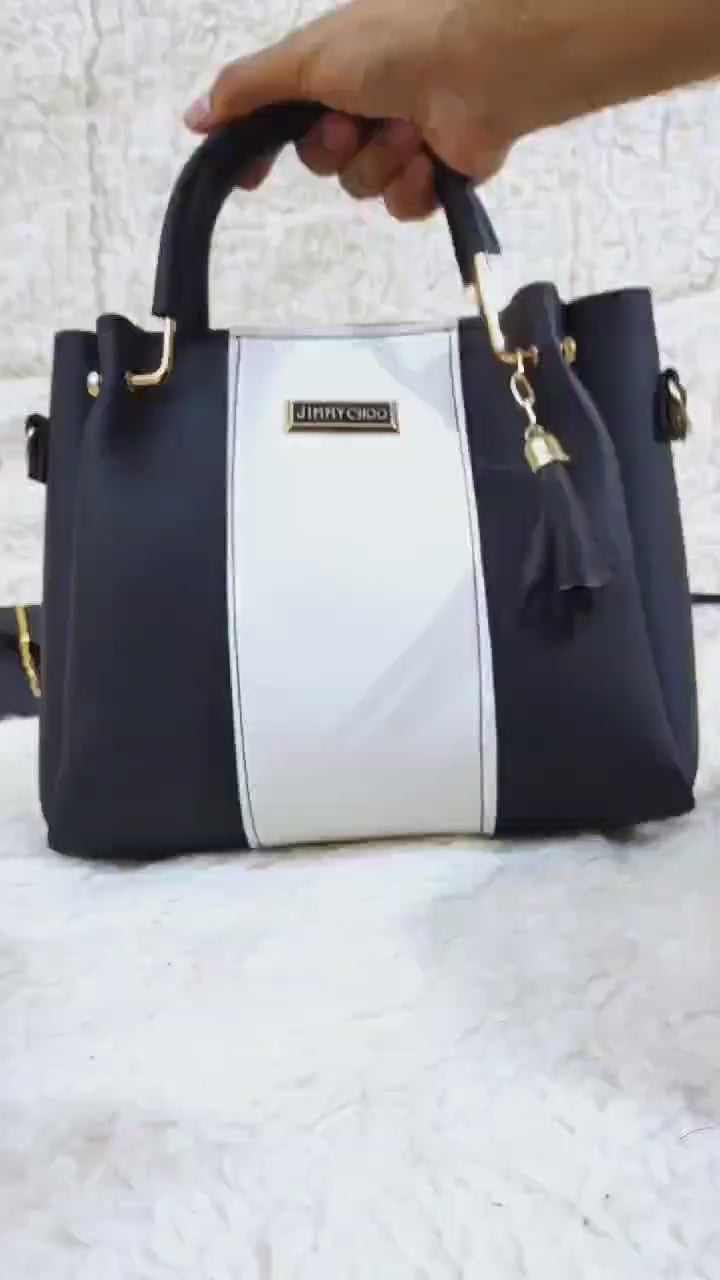 MULuxery 5-Piece Premium PU Leather Handbag Set for Girls – Chic Black Shoulder Bags & Purse Collection