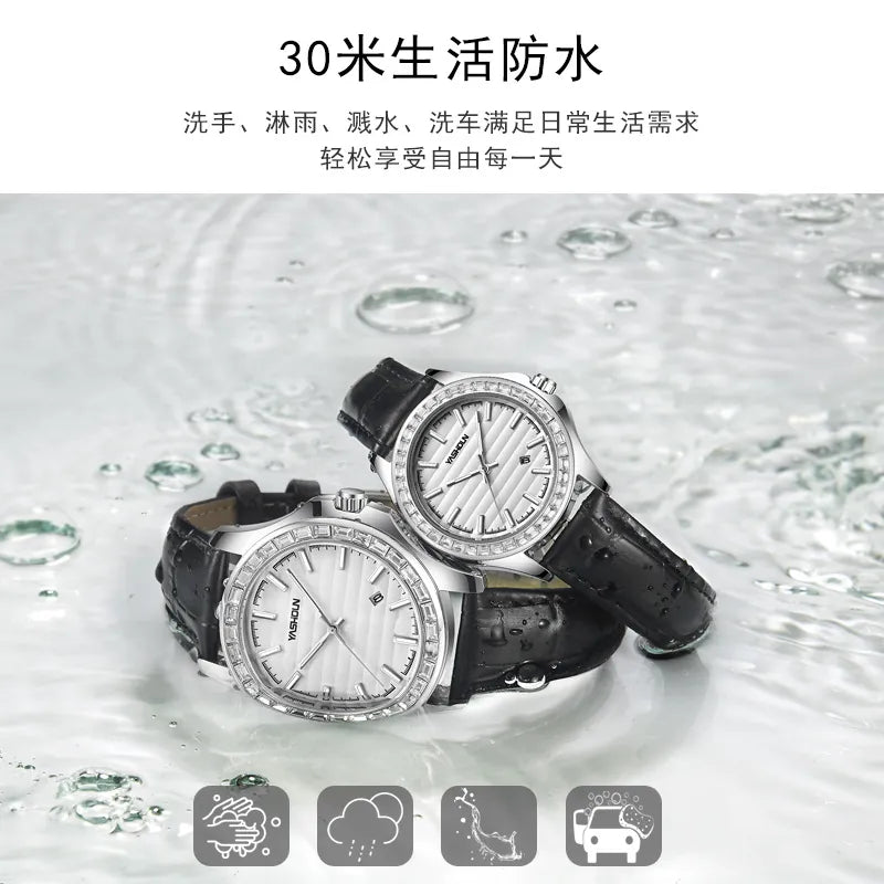 MULuxery Yashion "Eternal" Couple Watch – 30M Waterproof Luxury Leather Watch for Men & Women