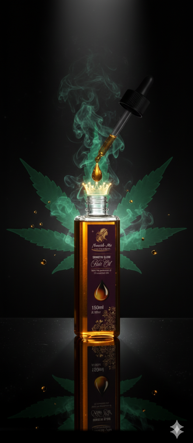 Nourish-Me Growth Glow Hair Oil | 12 Essential Oils Blend | 150ml
(Alternate premium option)
Nourish-Me Growth Glow Hair Oil – Peppermint, Rosemary & Herbal Oil Blend (150ml)