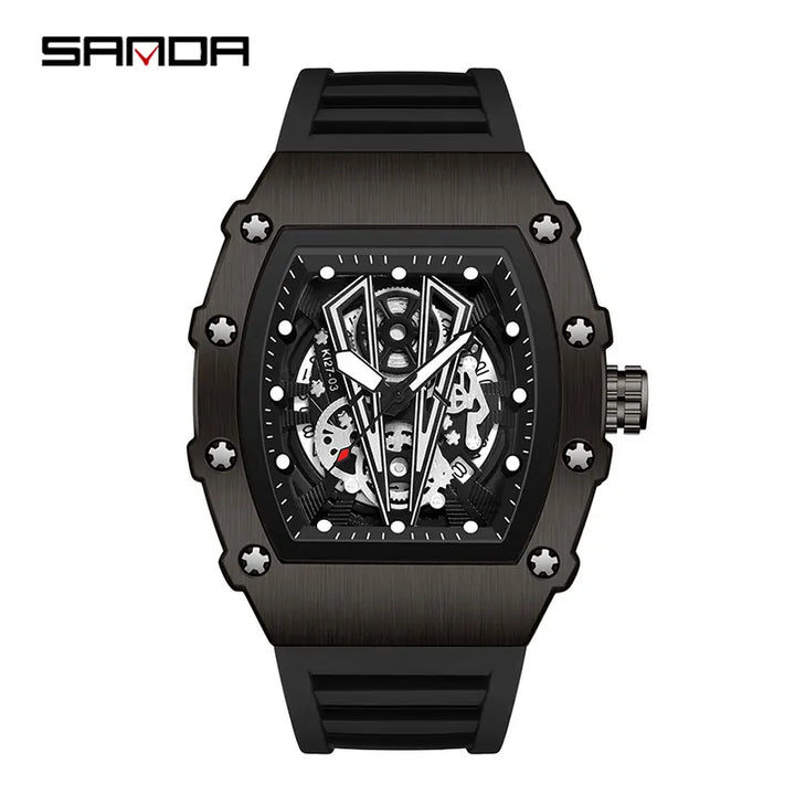 MULuxery SANDA "Titan" Edition – High-End Hollow Quartz Watch with Calendar & 30M Waterproof Design