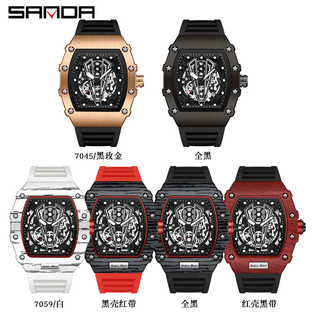 MULuxery SANDA "Titan" Edition – High-End Hollow Quartz Watch with Calendar & 30M Waterproof Design