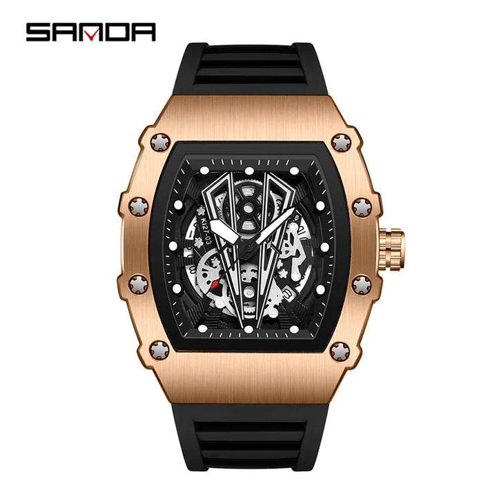 MULuxery SANDA "Titan" Edition – High-End Hollow Quartz Watch with Calendar & 30M Waterproof Design